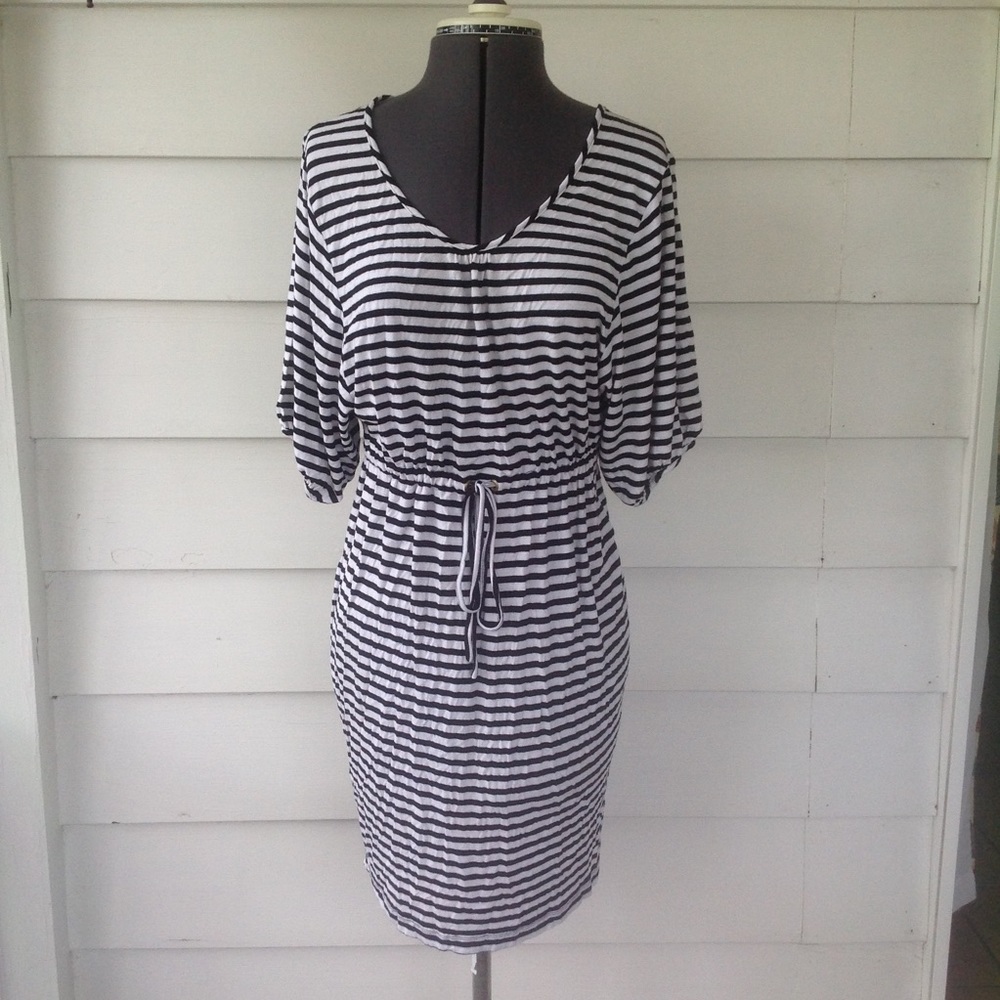 Calvin Klein black stripe knit dress S/M